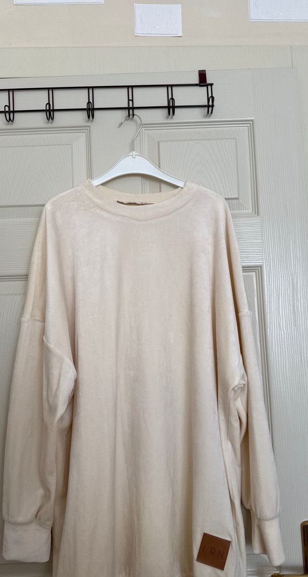 Bej Kadın Midi Sweatshirt - Görsel 3