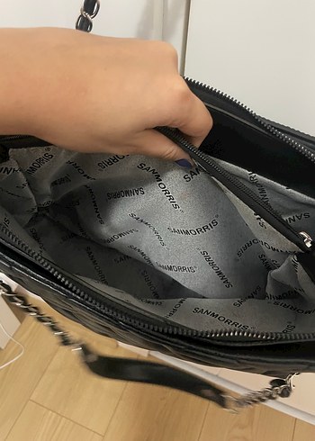 Beden siyah Renk Zincir Detaylı Siyah Deri Kadın Çanta