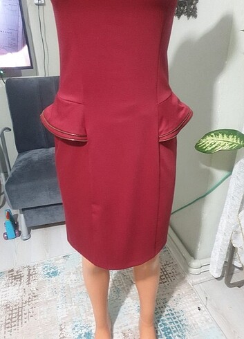 s Beden bordo Renk Bordo renk abiye elbise