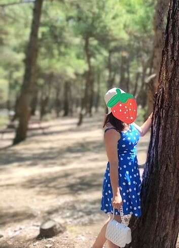 Lcw mavi puantiyeli elbise 