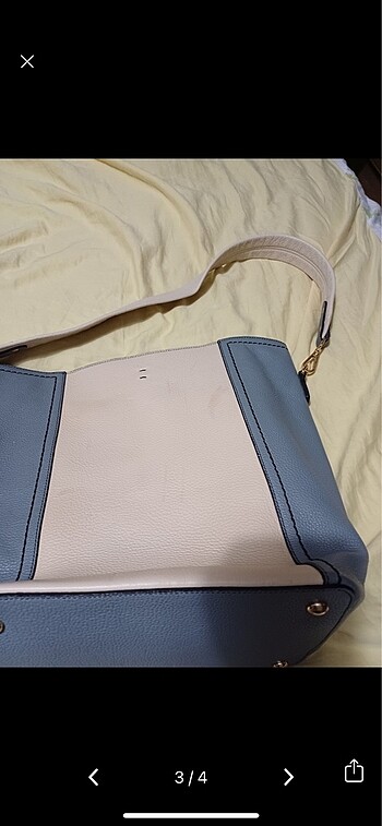 Gri bej kol çantası  gerçek deri çanta - Görsel 2