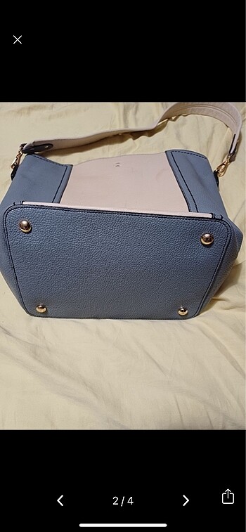 Gri bej kol çantası  gerçek deri çanta - Görsel 3