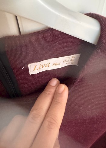 Bordo Kürklü Kadın Triko Tunik - Görsel 3