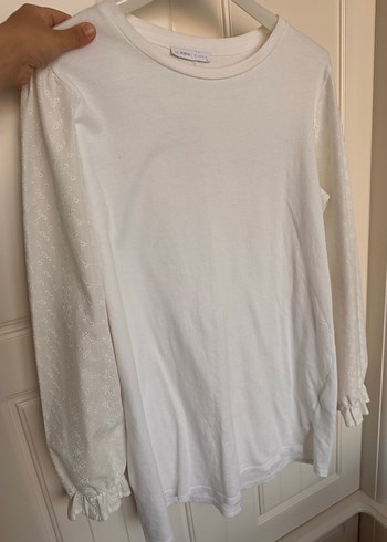 Kadın Beyaz Uzun Kollu Pamuklu Tunik - Görsel 2