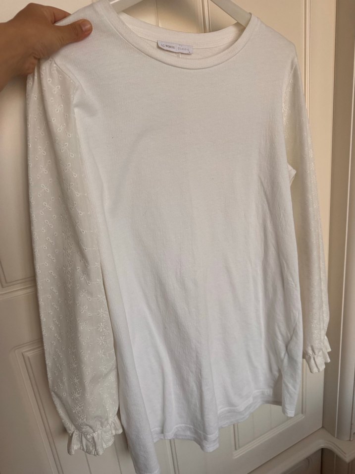 Kadın Beyaz Uzun Kollu Pamuklu Tunik - Görsel 2