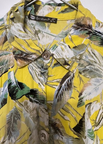 Sarı Renkli Bohem Uzun Kollu Gömlek - Görsel 4