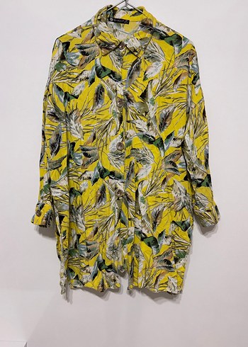 Sarı Renkli Bohem Uzun Kollu Gömlek - Görsel 2