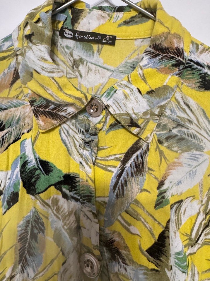 Sarı Renkli Bohem Uzun Kollu Gömlek - Görsel 4