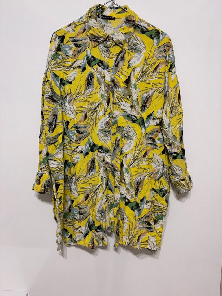 Sarı Renkli Bohem Uzun Kollu Gömlek - Görsel 2