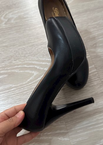 Diğer Siyah Rugan Bağcıklı Stiletto Topuklu Kadın Ayakkabı