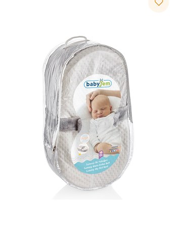 BabyJem Gri Beyaz Bağlamalı Bebek Yatağı