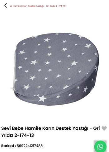 Sevi Bebe Gri Hamile Karın Destek Yastığı