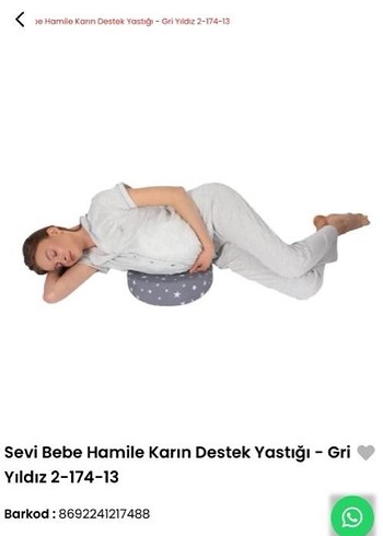  Beden Sevi Bebe Gri Hamile Karın Destek Yastığı