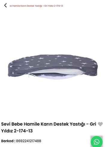 Sevi Bebe Sevi Bebe Gri Hamile Karın Destek Yastığı