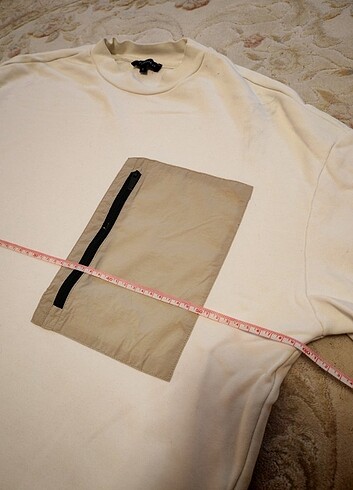 Fabrika marka erkek ekru sweatshirt 