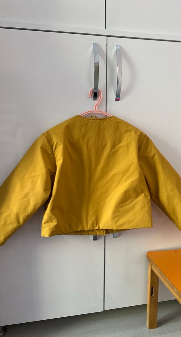 Sarı Düğmeli Midi Keten Ceket - Görsel 4