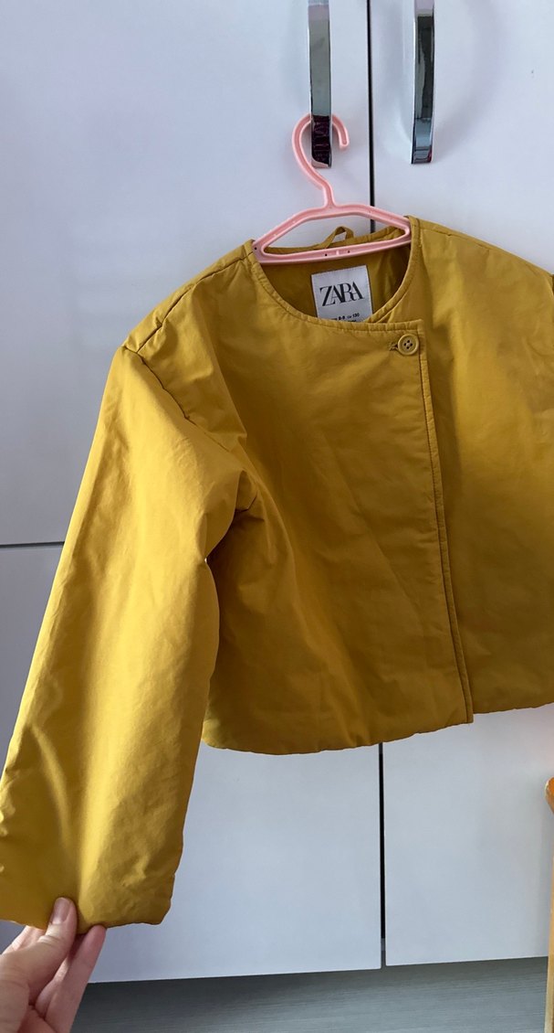 Sarı Düğmeli Midi Keten Ceket - Görsel 3