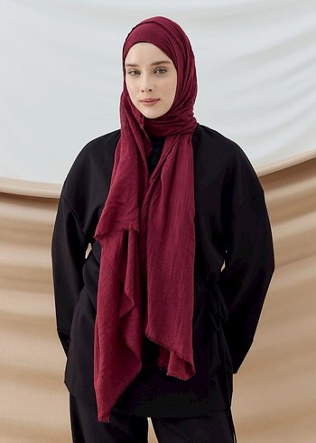 moda kaşmir aya serisi koyu bordo şal