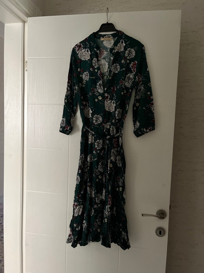 Bohem Çiçek Desenli Uzun Kollu V Yaka Gömlek - Görsel 2