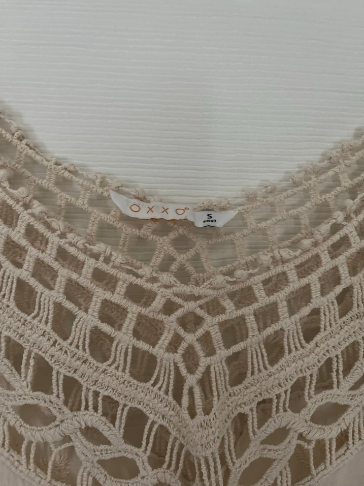 Dantel Detaylı Bej Bohem Kadın Bluz - Görsel 3