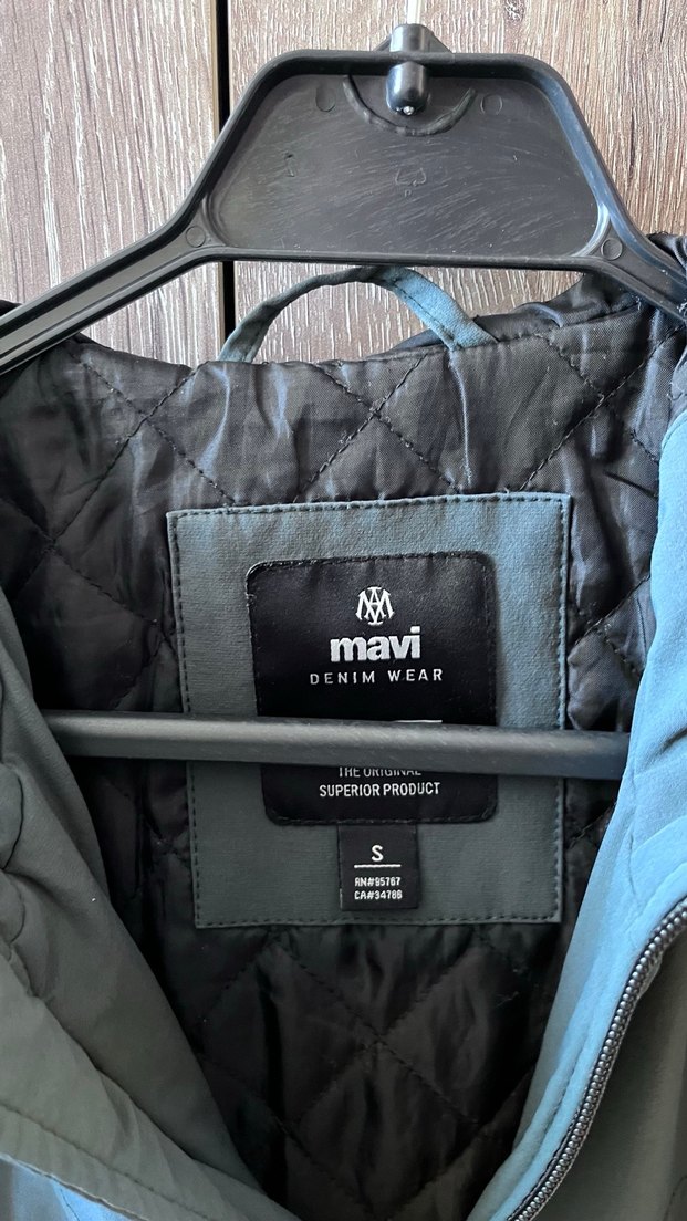 Gri Kapüşonlu Fermuarlı Erkek Mont - Görsel 3