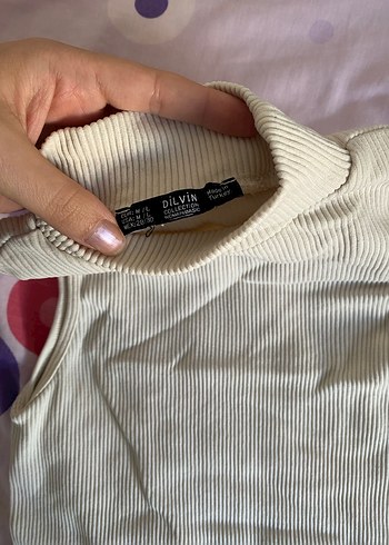 Beyaz Yarım Boğazlı Örgü Kolsuz Kadın Atlet - Görsel 2