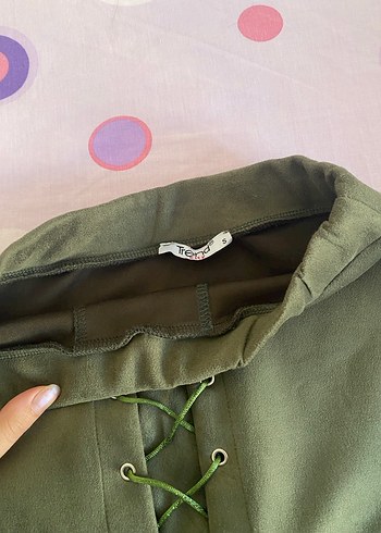 Haki Süet Mini Etek - Görsel 2