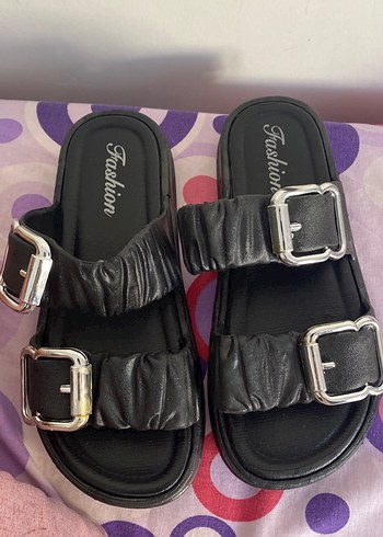 Tokalı Siyah terlik - Görsel 2