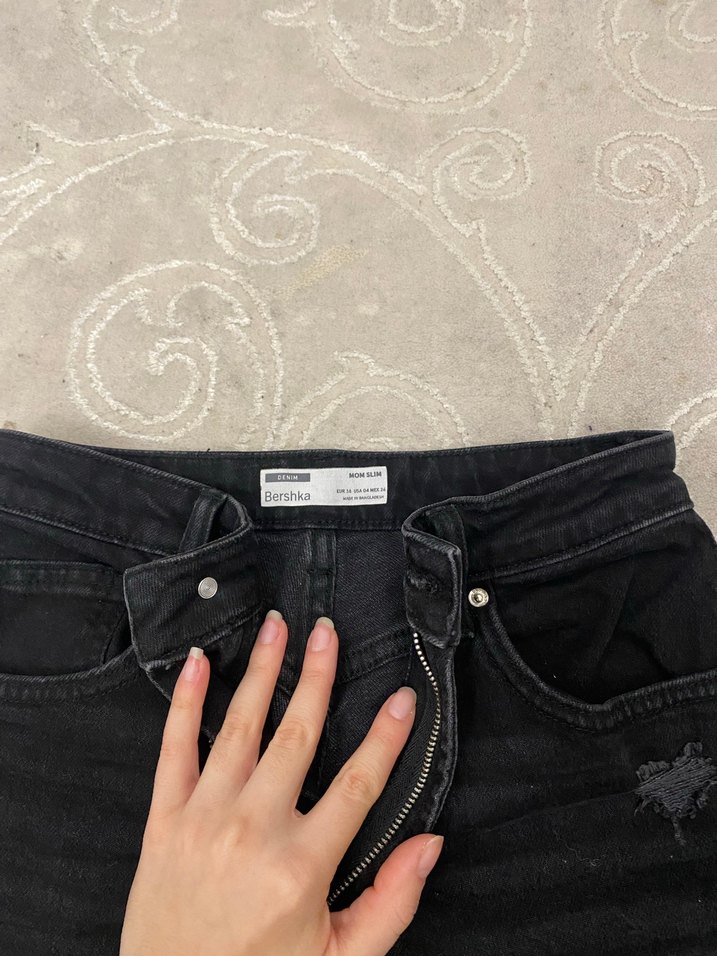 Siyah jean mom - Görsel 4