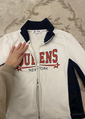 Beyaz Fermuarlı Baskılı ceket - Görsel 2