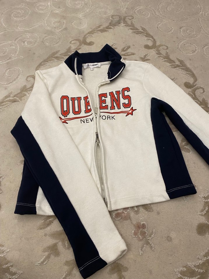 Beyaz Fermuarlı Baskılı ceket - Görsel 3