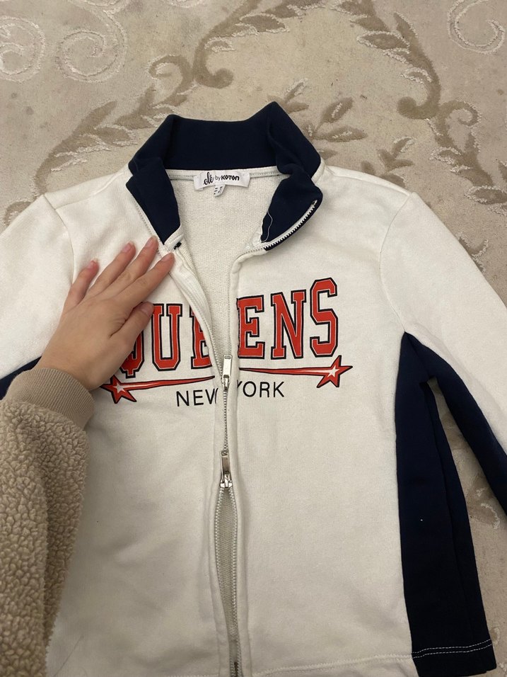 Beyaz Fermuarlı Baskılı ceket - Görsel 2