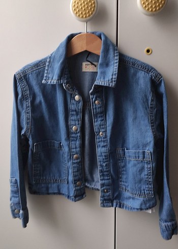 Kız Çocuk Mavi Denim Ceket - Görsel 3