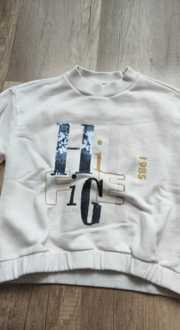 Kız Çocuk Beyaz Pul İşlemeli Sweatshirt - Görsel 2