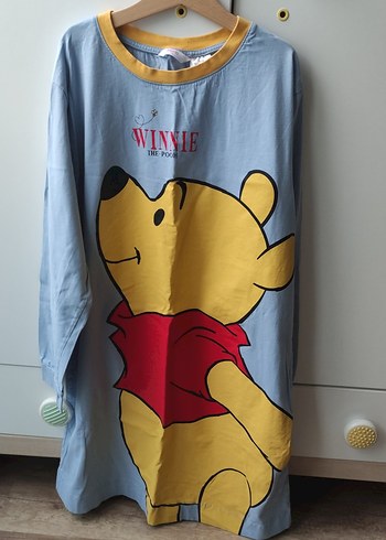 Uzun Kollu, Baskılı Mavi Emzirme Gecelik - Görsel 3