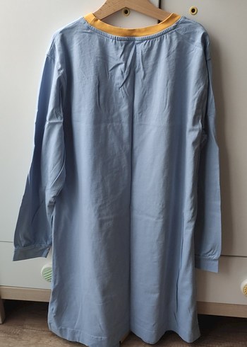 Uzun Kollu, Baskılı Mavi Emzirme Gecelik - Görsel 4