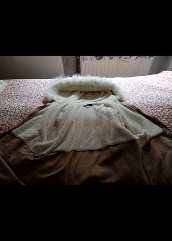 Kürklü Bej Kısa Kadın Kışlık Mont - Görsel 4