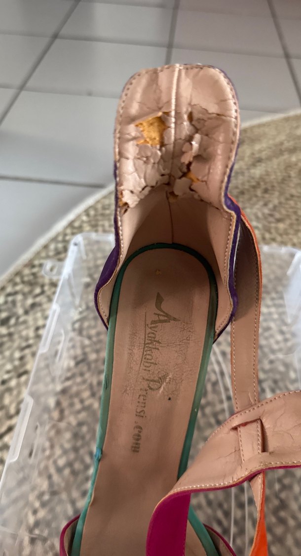 Renkli Yılan Desenli Platform Topuklu Kadın Ayakkabı - Görsel 2