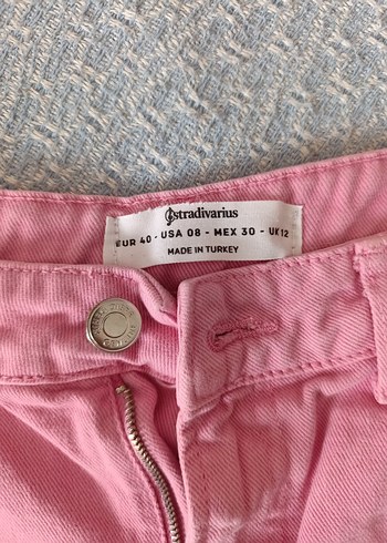 Stradivarius Stradivarius Pembe Kadın Mini Denim Şort
