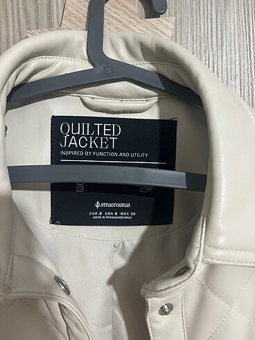 Stradivarius Oversize deri ceket bej rengi