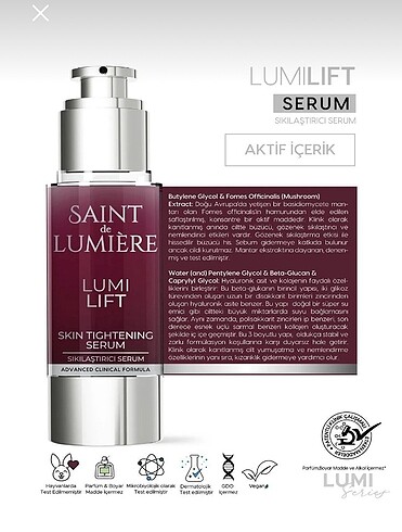 Beden SAINT DE LUMİERE SIKILAŞTIRICI SERUM