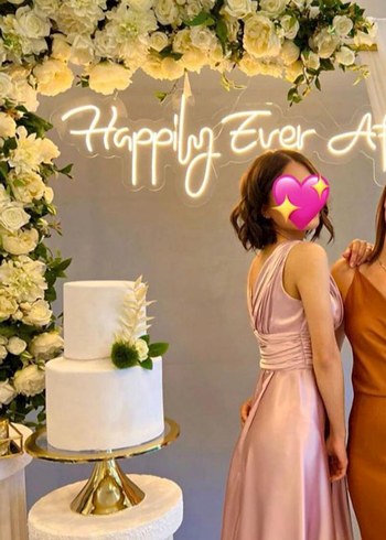 xs Beden ten rengi Renk Drapeli V Yakalı Uzun Pudra Kadın Abiye Elbise