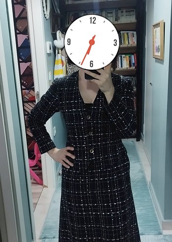 Tüvit Kışlık Düğmeli Midi Kadın Takım - Görsel 2