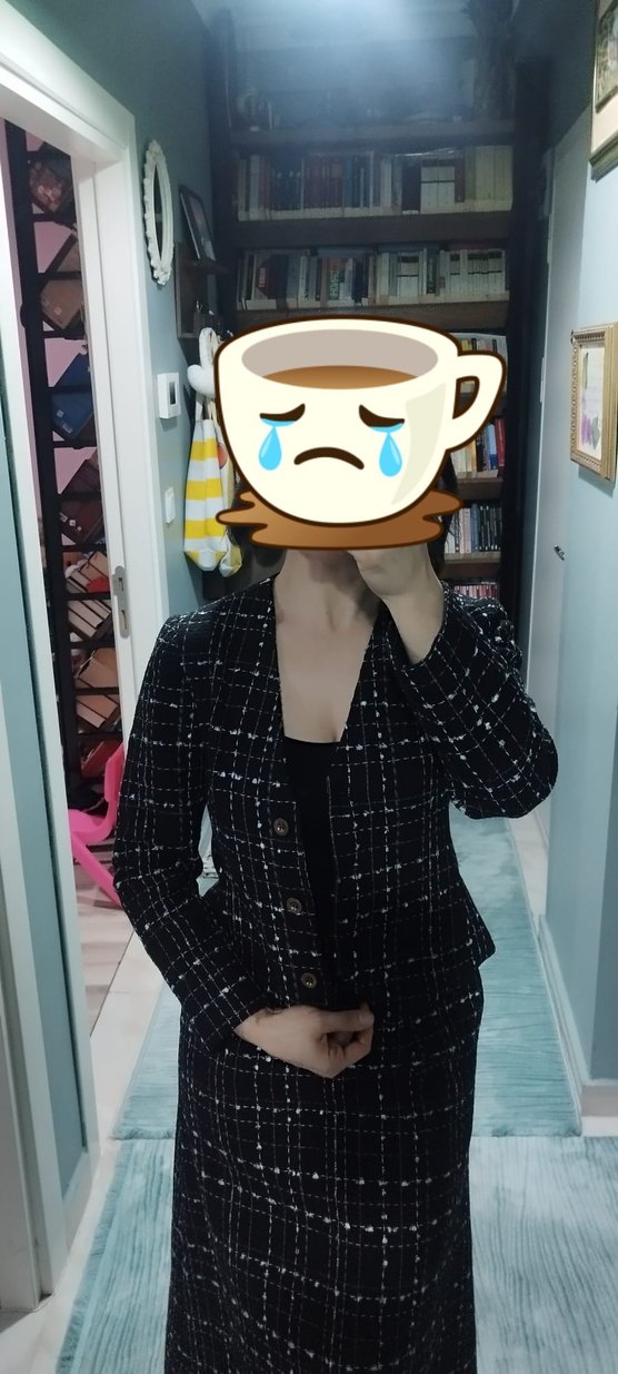 Tüvit Kışlık Düğmeli Midi Kadın Takım - Görsel 3