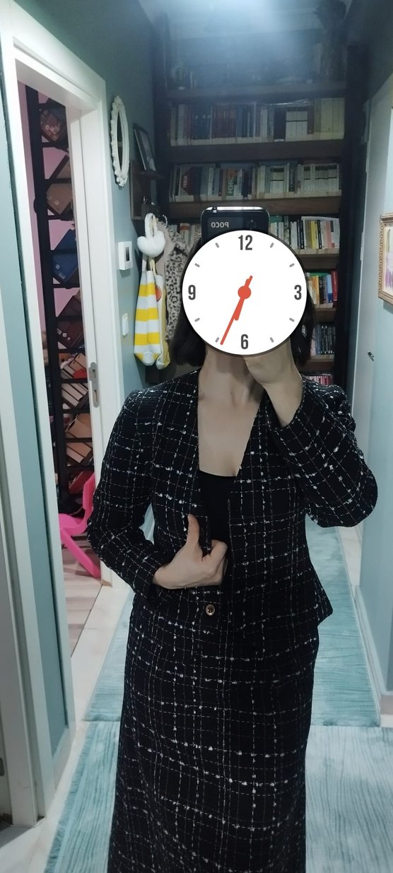 Tüvit Kışlık Düğmeli Midi Kadın Takım - Görsel 4