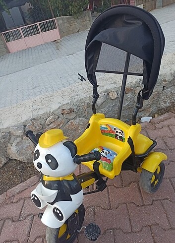 Panda sarı bisiklet üç tekerli