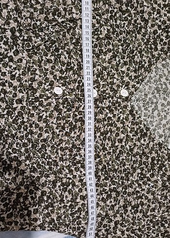 xl Beden V Yaka Düğmeli yeşil ve bej desenli viskon Elbise