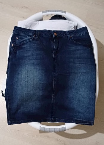 Kadın Lacivert Kot Mini Etek
