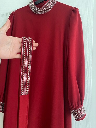 44 Beden bordo Renk Abiye elbise
