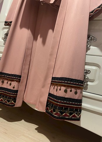 Uzun Kollu Bej Kadın Takım Elbise - Görsel 4